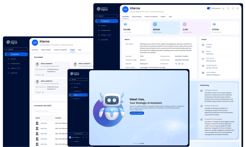 Vanberra Signal product interface